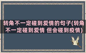 转角不一定碰到爱情的句子(转角不一定碰到爱情 但会碰到疫情)